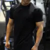 BC178-1 - 01 黑色冰絲無痕訓練T,男性健身房側拍
