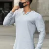 V領修身長袖T｜顯瘦顯胸肌