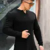 V領修身長袖T｜顯瘦顯胸肌