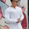 V領修身長袖T｜顯瘦顯胸肌
