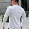 V領修身長袖T｜顯瘦顯胸肌