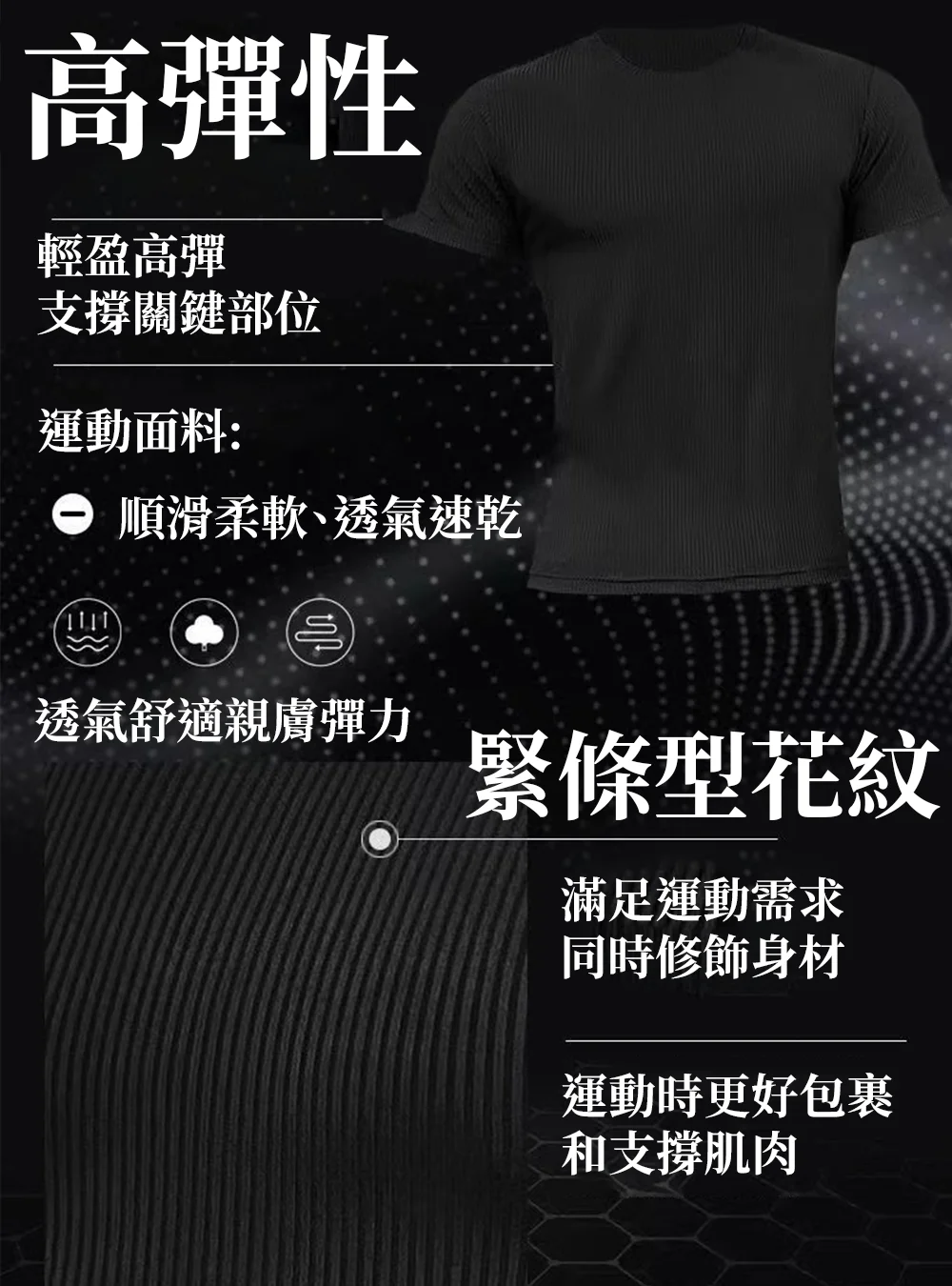 高彈性運動面料,支撐包覆肌肉