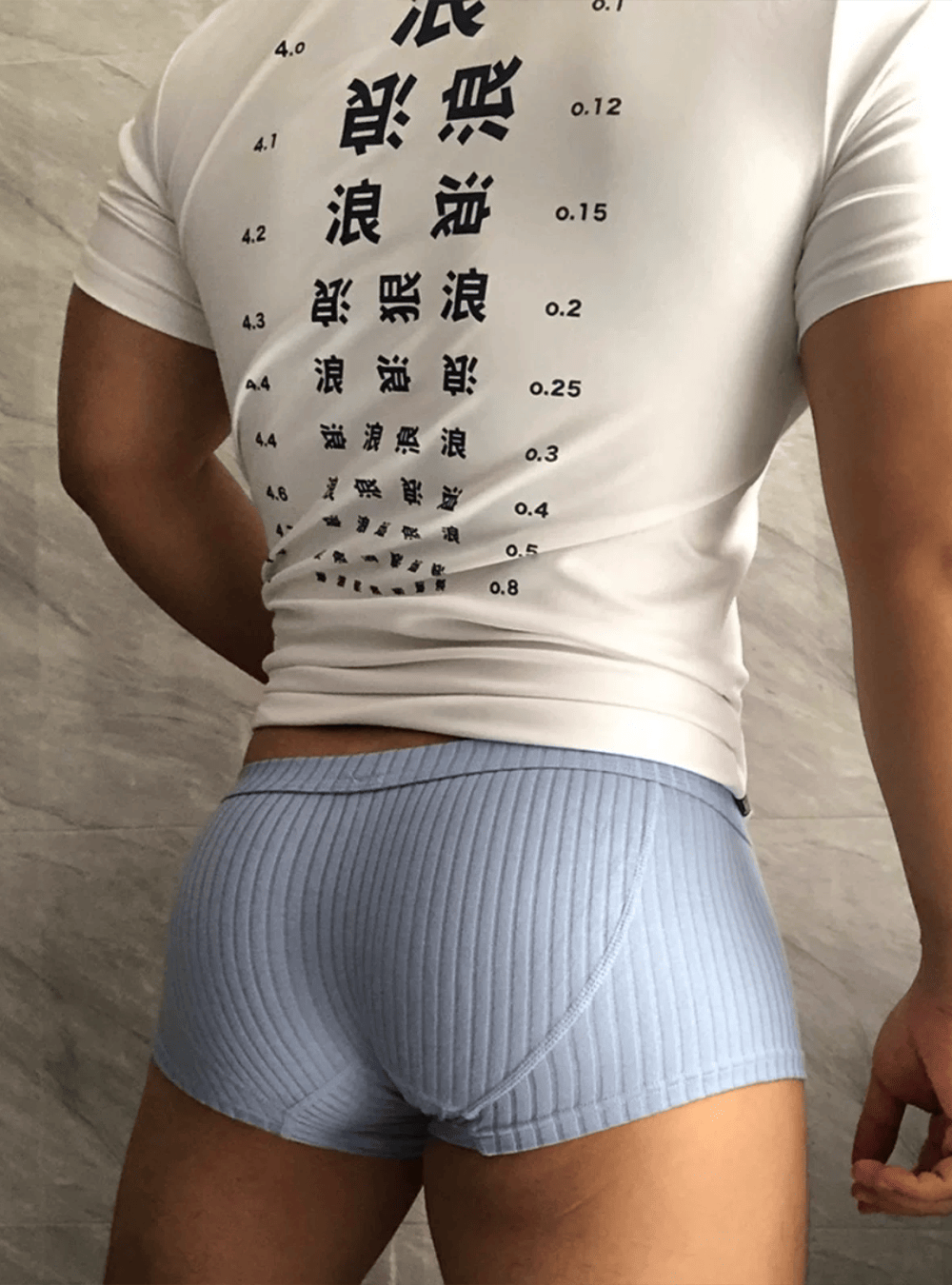質感羅紋低腰四角褲|低腰性感顯大包
