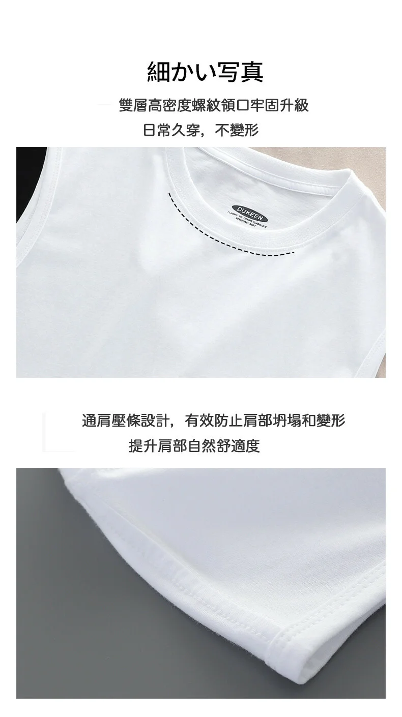 雙層高密度螺紋領口，久穿不變形